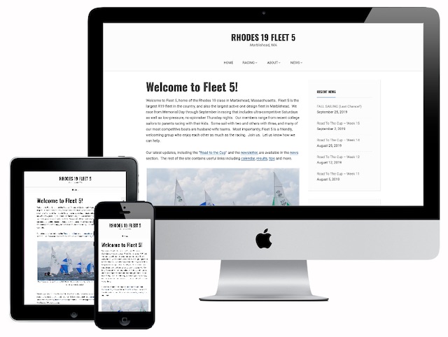 Marblehead’s Rhodes 19 Fleet wanted a new site that worked on phones and was simple to update weekly. 